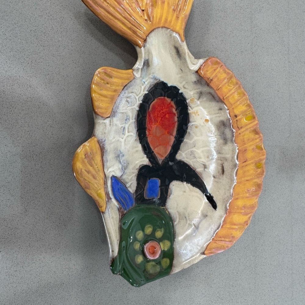 Vallauris Fish-Shaped Ceramic Plate